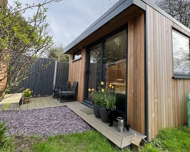Compact timber garden office