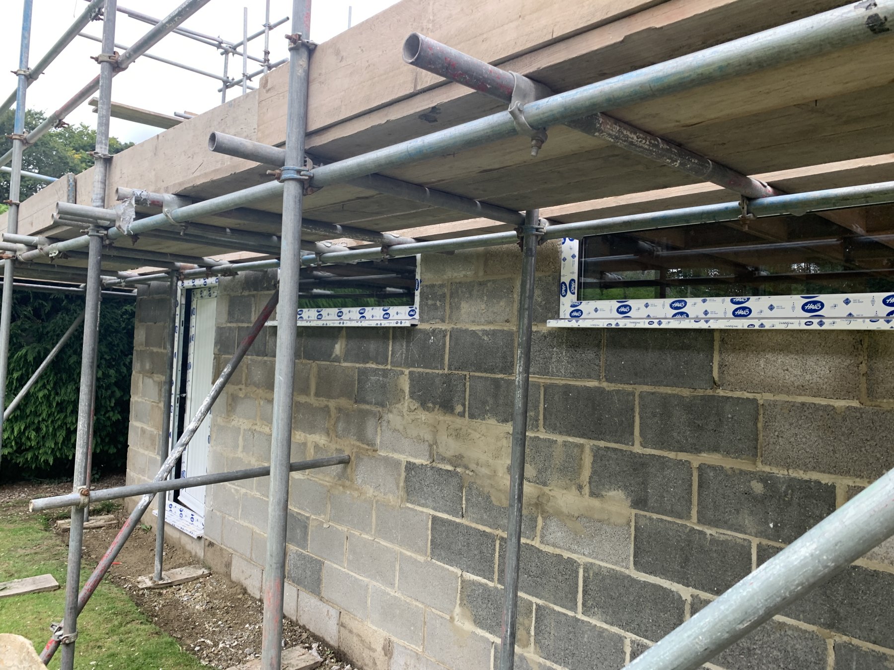 Sides scaffolded..